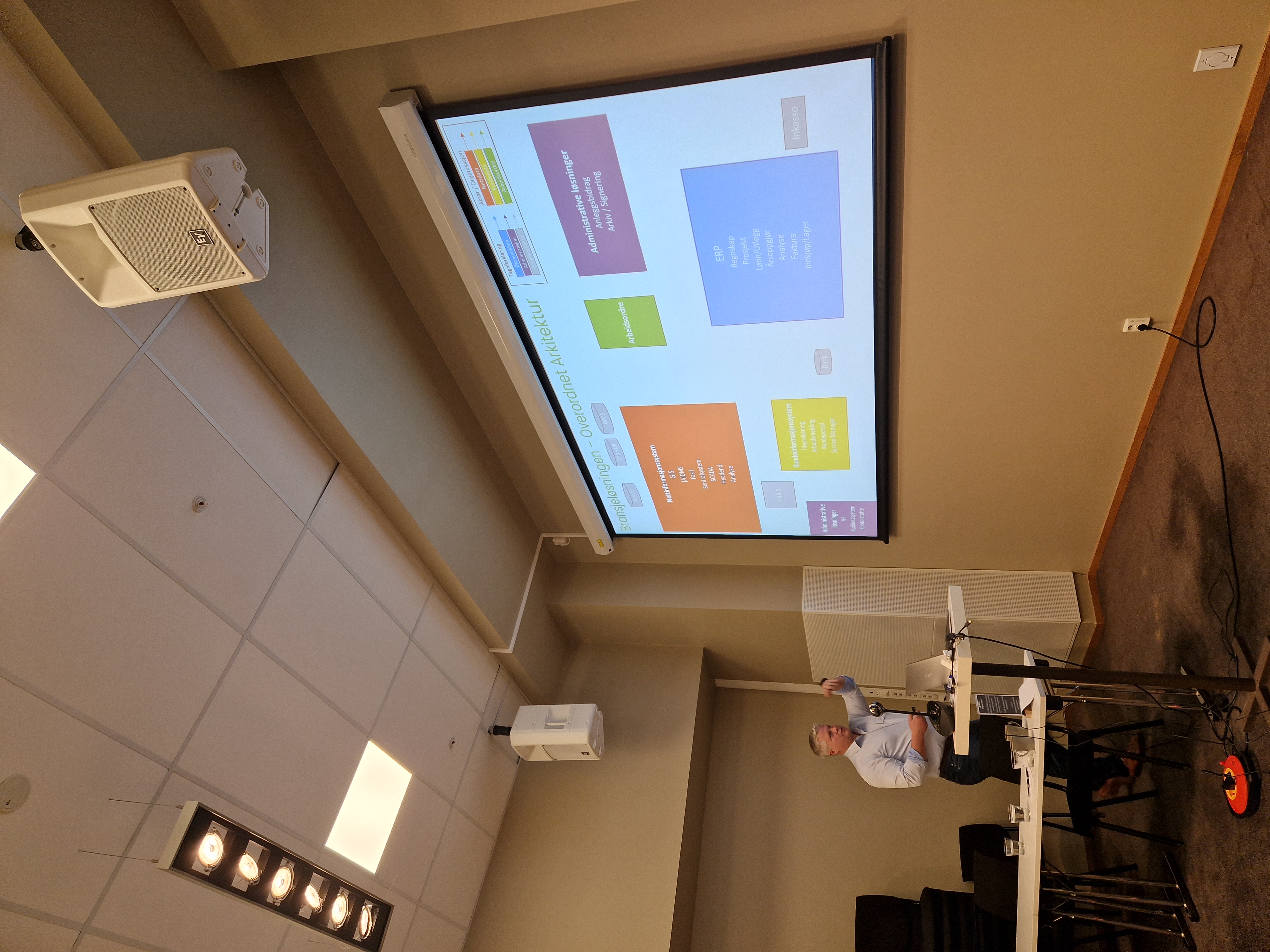 Lars Bjertnæs presenterer løsningsarkitekturen i Bransjeløsningen